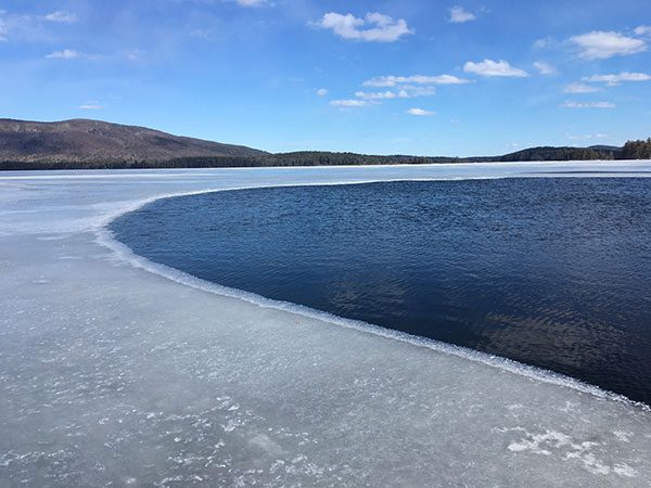 Squam Lake April - Melting Ice on a beautiful day