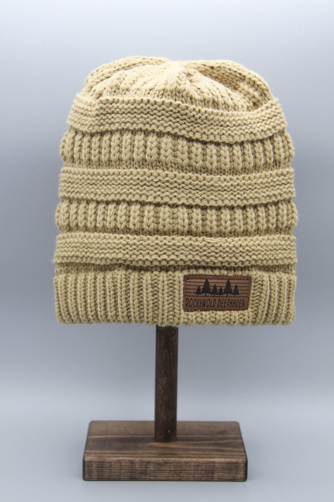 Beanie with LV patch and antique hardware